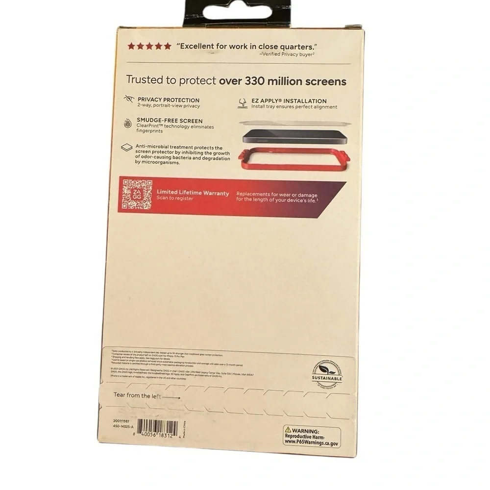 ZAGG InvisibleShield Privacy Screen Protector for iPhone 16 6.1